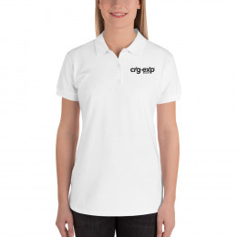 Xclusive - CRG Embroidered Polo Shirt - Women's White with BLACK Logo