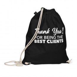 Thank You Clients - (Plural) Organic cotton drawstring bag